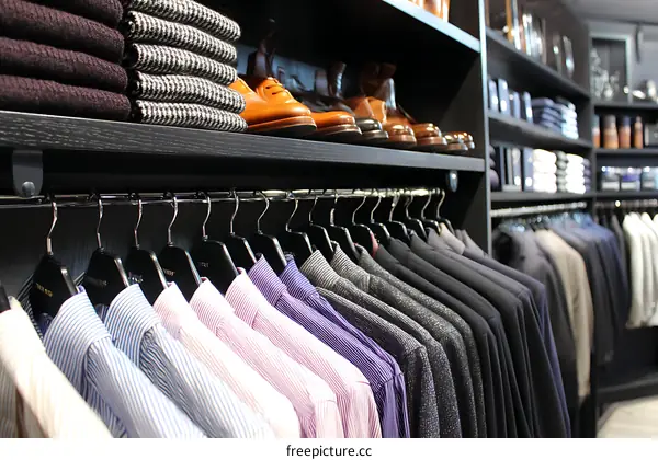 Menswear Clothing Display in a Modern Store