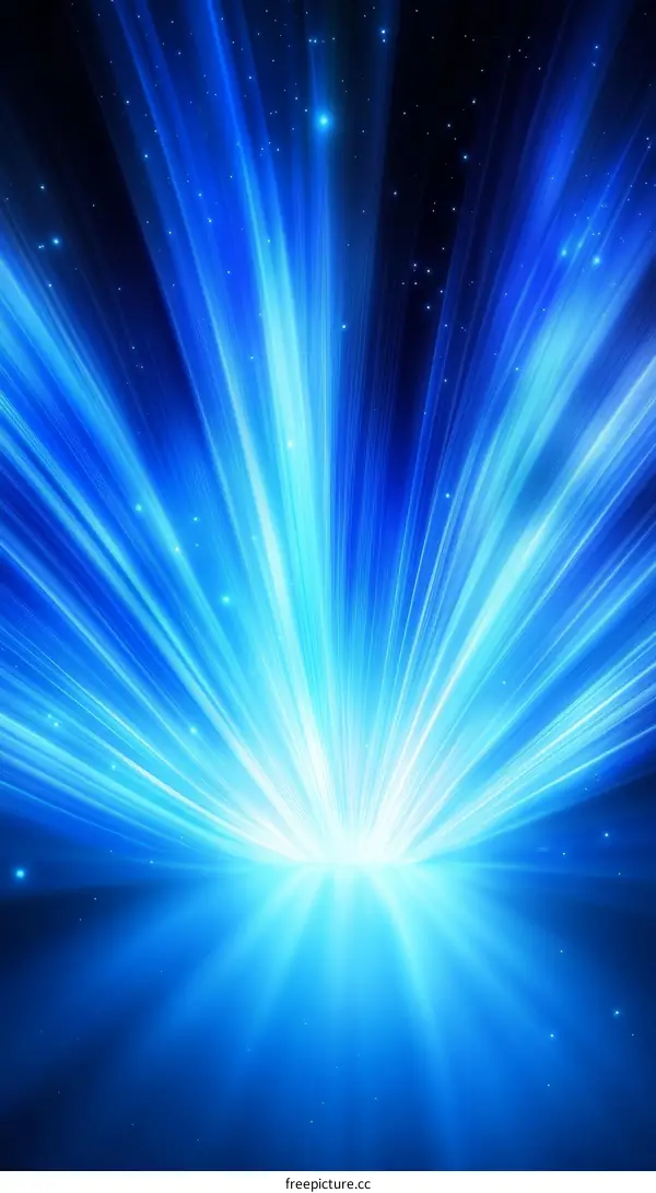 Abstract Blue Light Burst Background Illustration