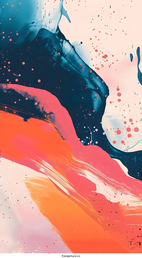 Abstract Background With Pink, Blue and Orange Paint