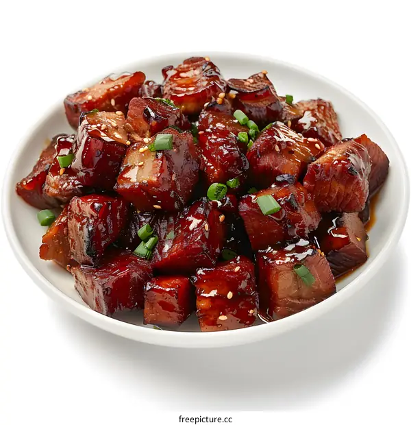 Sweet and Sour Pork on White Background
