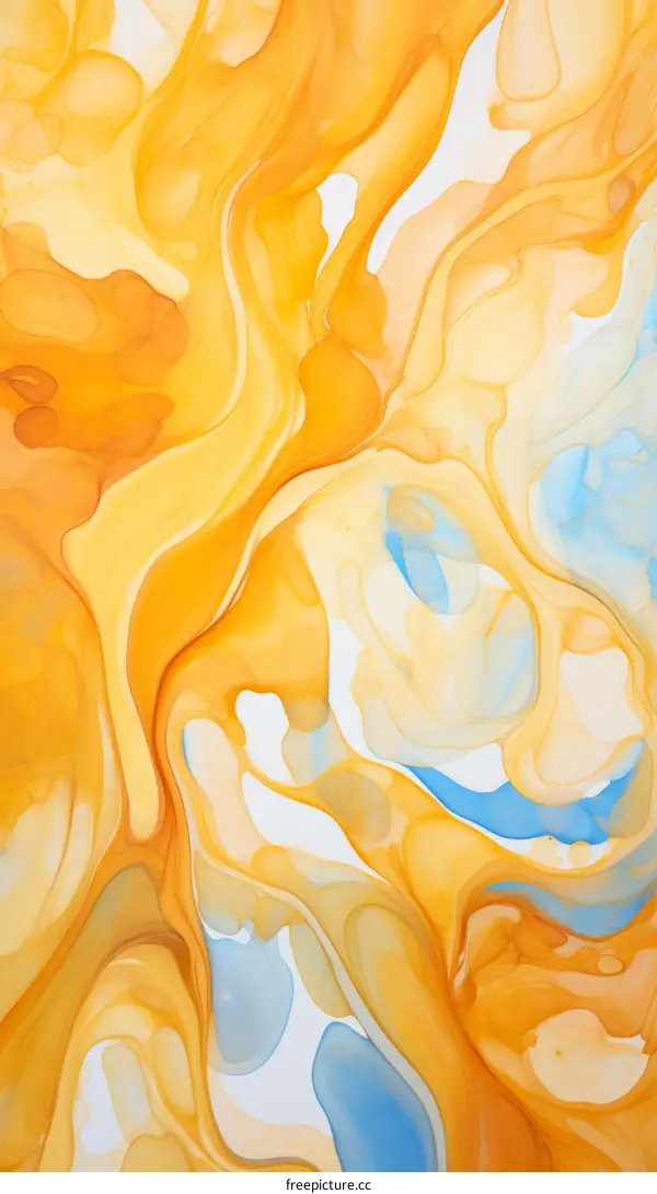 Abstract painting with vibrant colors and a fluid texture