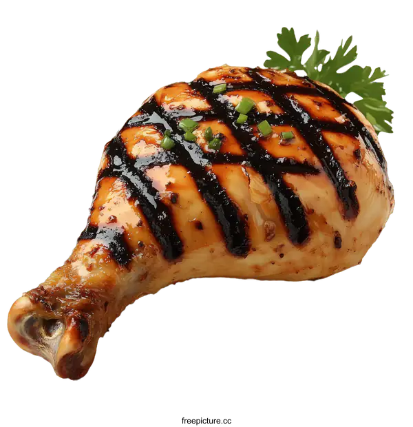 [Transparent Background PNG]Grilled Chicken Leg with Glaze