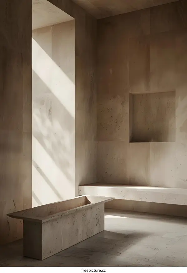 Minimalist Stone Bathroom Interior Design