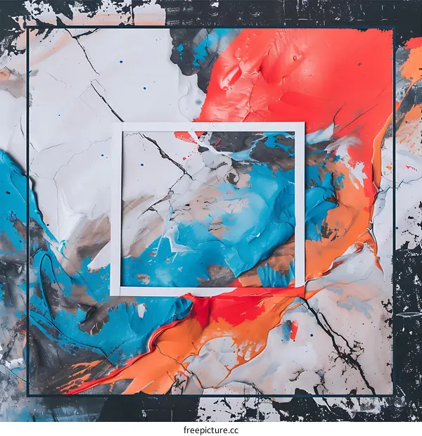 Abstract Painting With White Frame