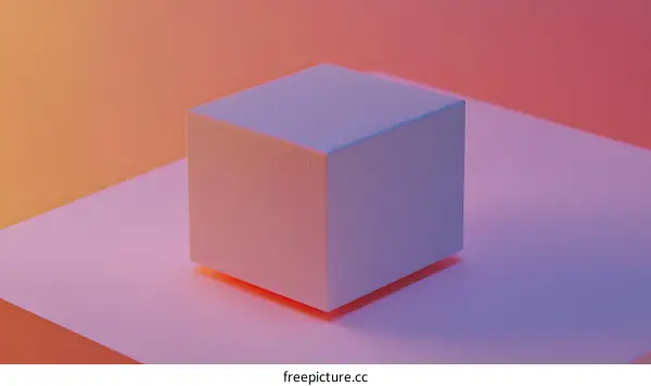Minimalist Cube Abstract Background with Gradient Colors