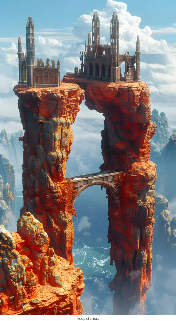 Gothic castle on a cliff