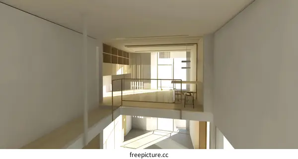 Modern Minimalist Interior Design Home Balcony  Loft