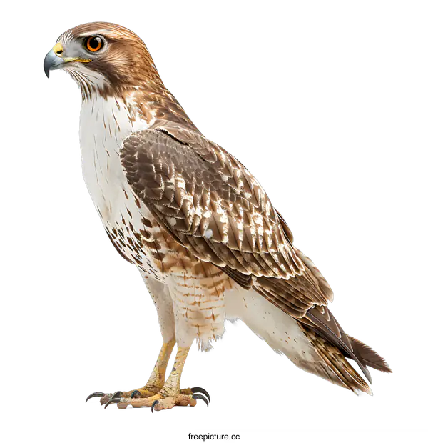 [Transparent Background PNG]A red-tailed hawk isolated on a white background