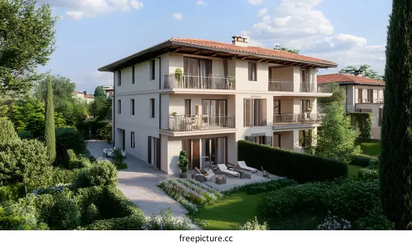 Modern Italian Style Villa With Patio And Garden