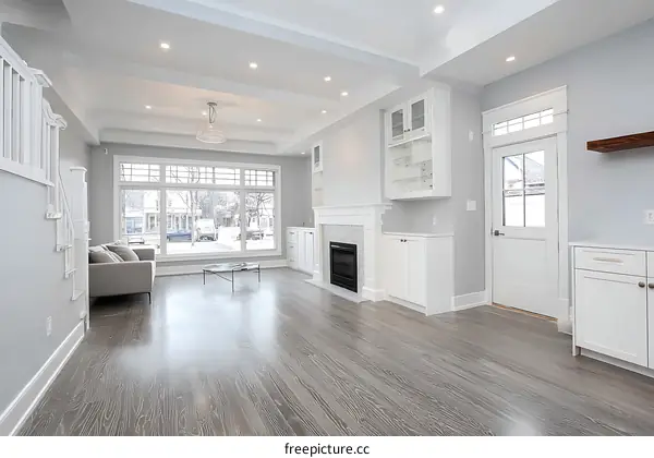 Modern Interior Design Living Room with Large Windows