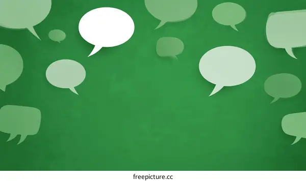 Floating Speech Bubbles on a Green Background