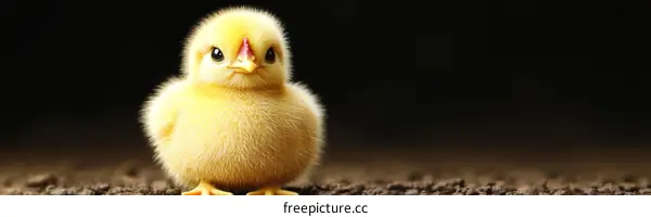 Adorable Baby Chick on Dark Ground