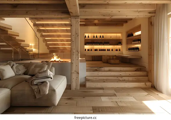 Rustic Elegance Modern Chalet Interior