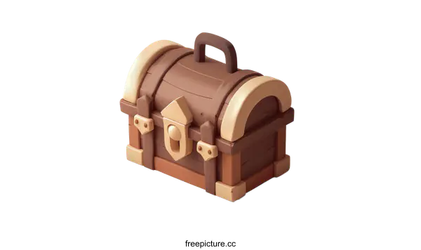 [Transparent Background PNG]Wooden Treasure Chest Illustration