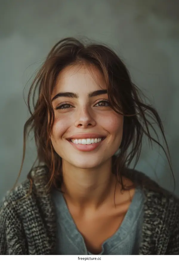 Smiling Woman Portrait Closeup