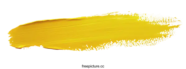 [Transparent Background PNG]Bright Yellow Paint Stroke Illustration
