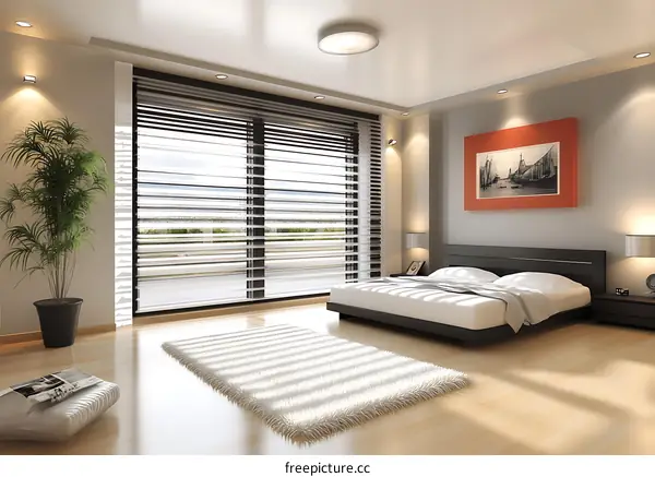 Modern Bedroom Interior Design Illustration