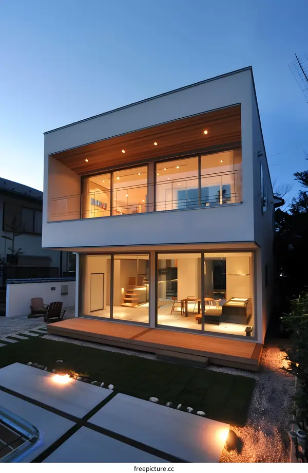 Modern Two Story House with Backyard Patio