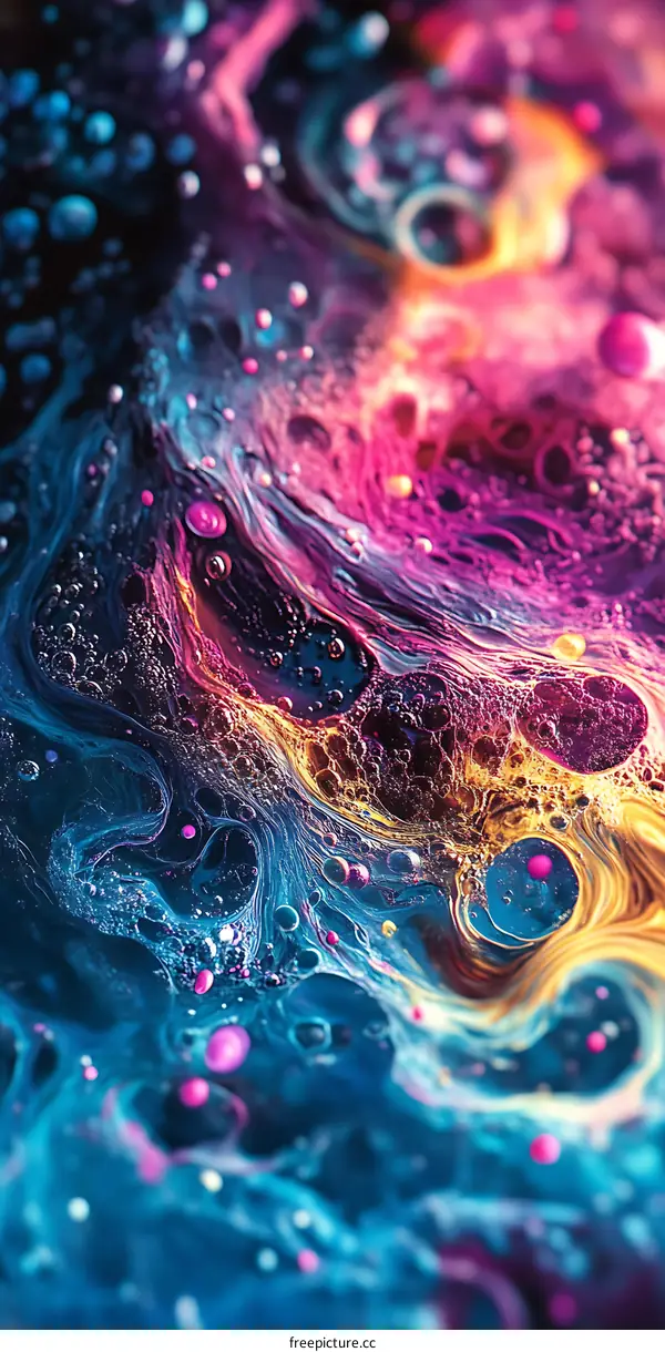Abstract Colorful Swirls and Bubbles