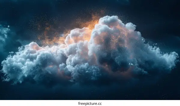 Orange Nebula in the Night Sky