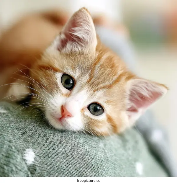 Adorable Kitten Close-up on a Soft Surface