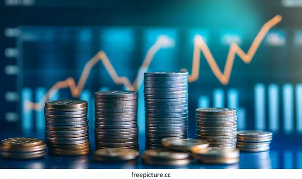 Growing Stacks of Coins Financial Growth