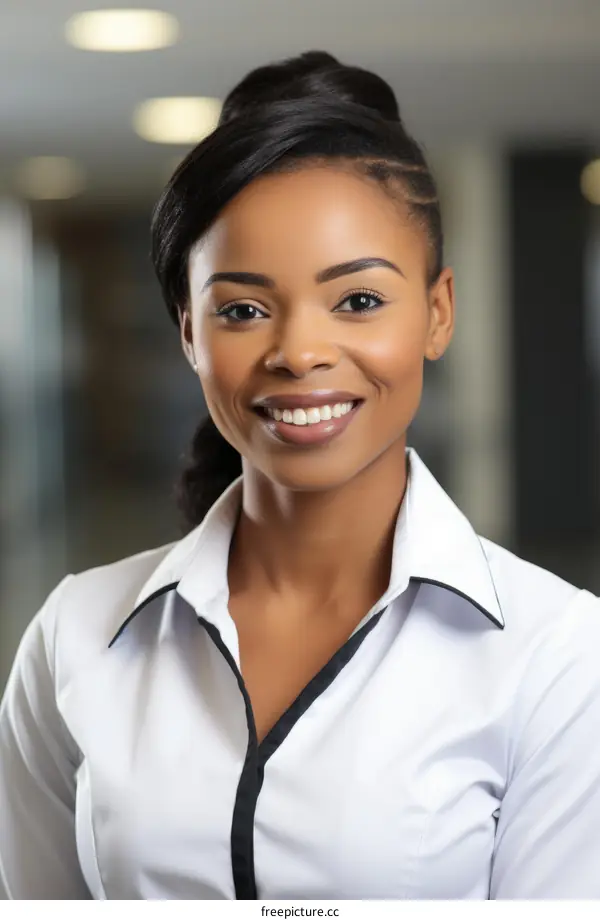 portrait of a young woman wearing a white shirt