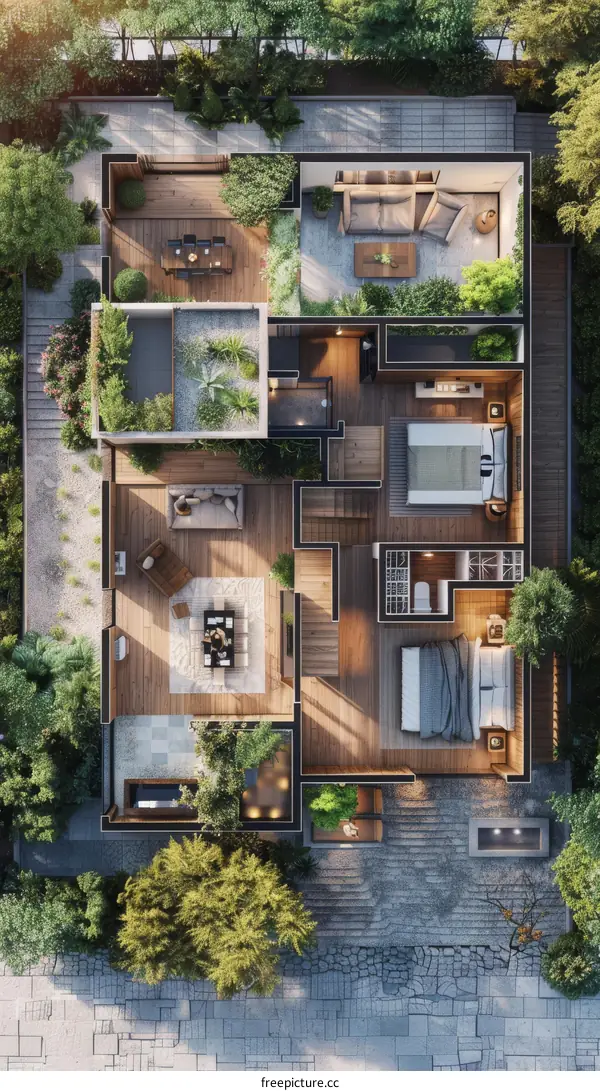 Architectural Design of a Modern Japanese House Plan