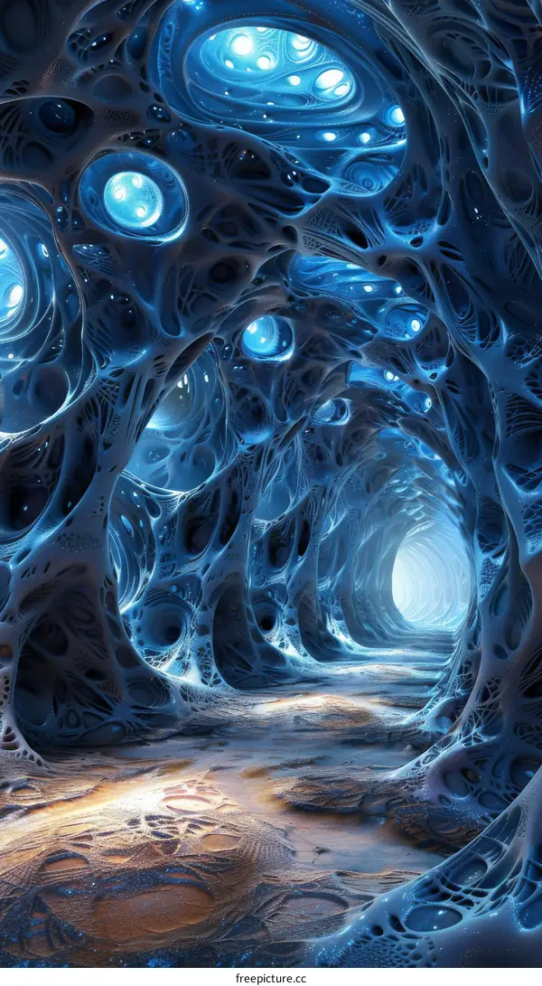 Mesmerizing Blue Alien Cave