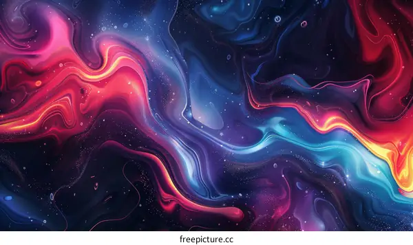 Abstract Colorful Liquid Flowing Art