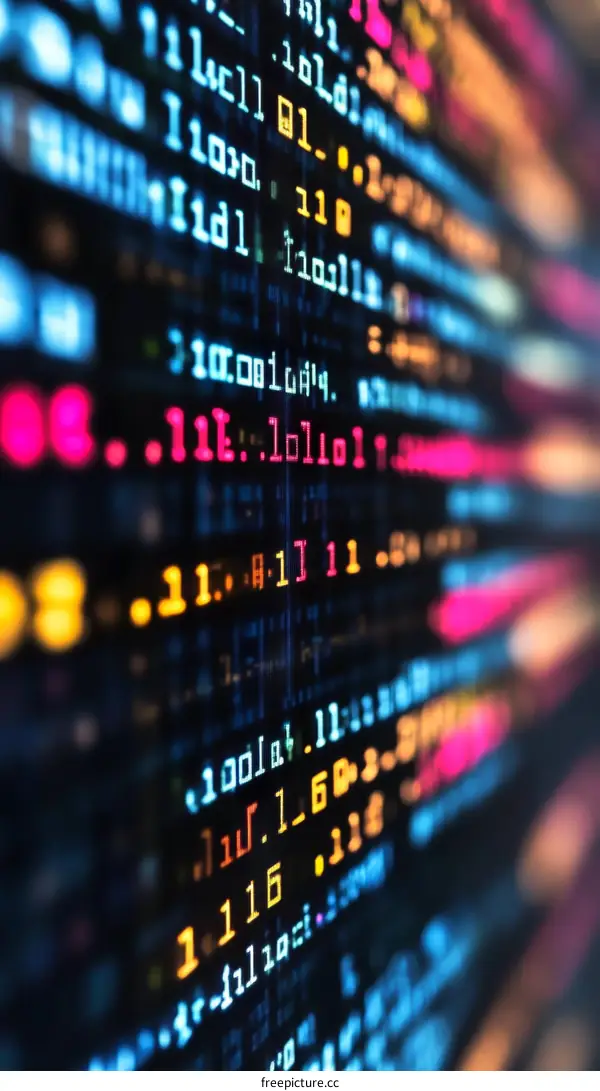 Colorful Binary Code Display