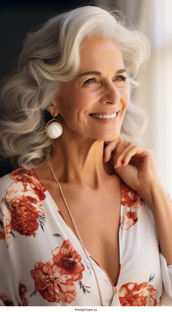 Portrait of a beautiful senior woman smiling