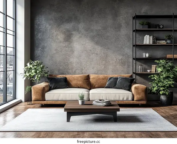 Modern Industrial Living Room Interior Design