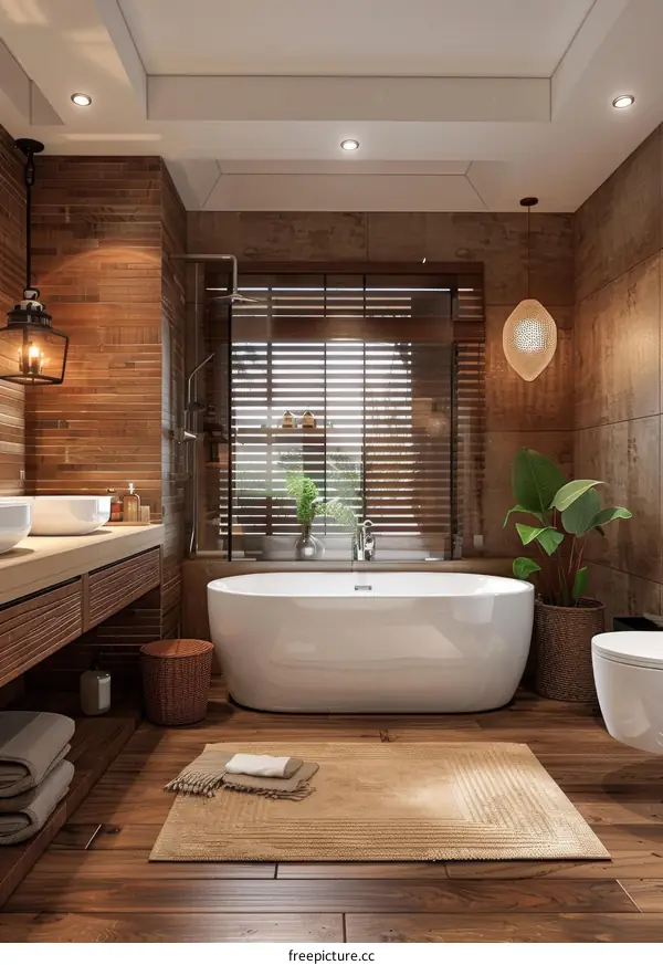 Modern Wooden Bathroom Interior Design