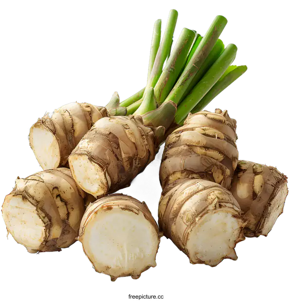 [Transparent Background PNG]Fresh Taro Root on White Background