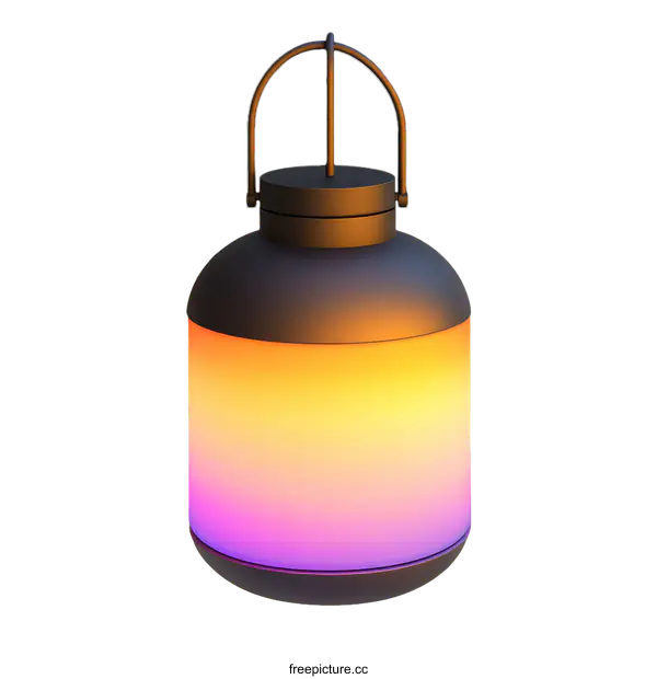 [Transparent Background PNG]Modern Decorative LED Lantern with Changing Colors