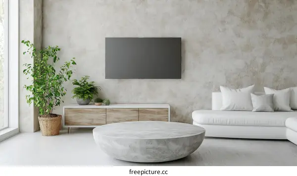 Modern Minimalist Living Room Illustration