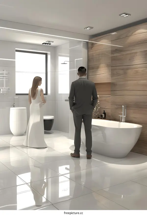Modern Bathroom Interior Design with Couple