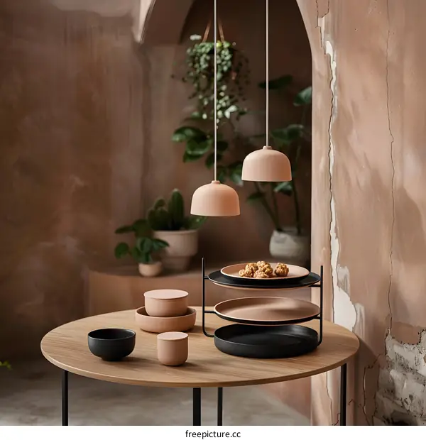 Modern Interior Design with Black and Pink Decor