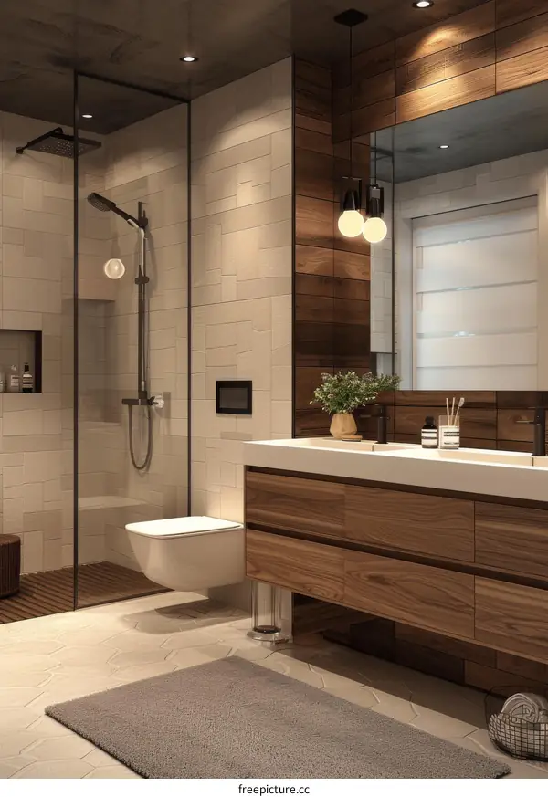 Modern Wooden Bathroom Interior Design