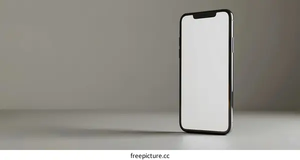 Black Smartphone Mockup on Grey Background