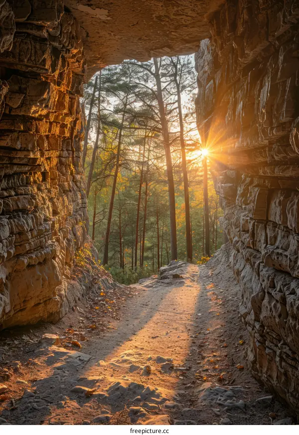 Cave Entrance in Autumn