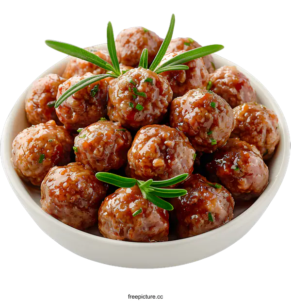 [Transparent Background PNG]meatballs in white bowl