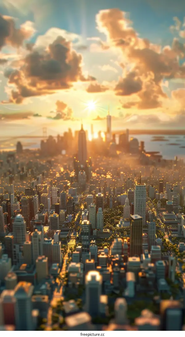 Cityscape Miniature at Sunset