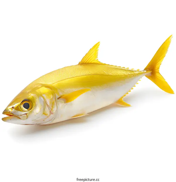Golden Fish on White Background
