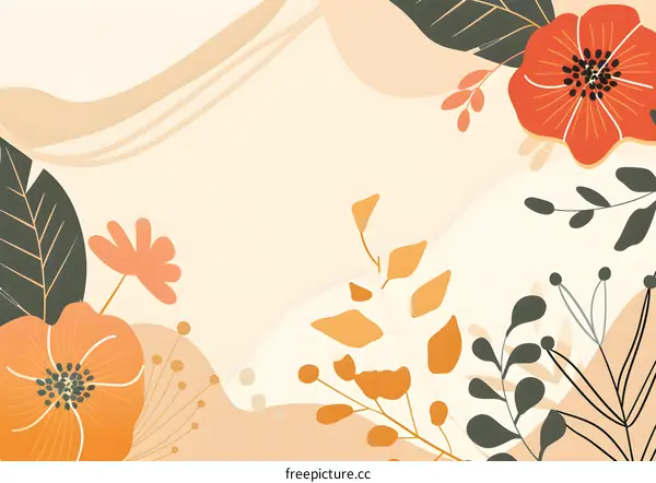 Abstract Floral Illustration With White Background