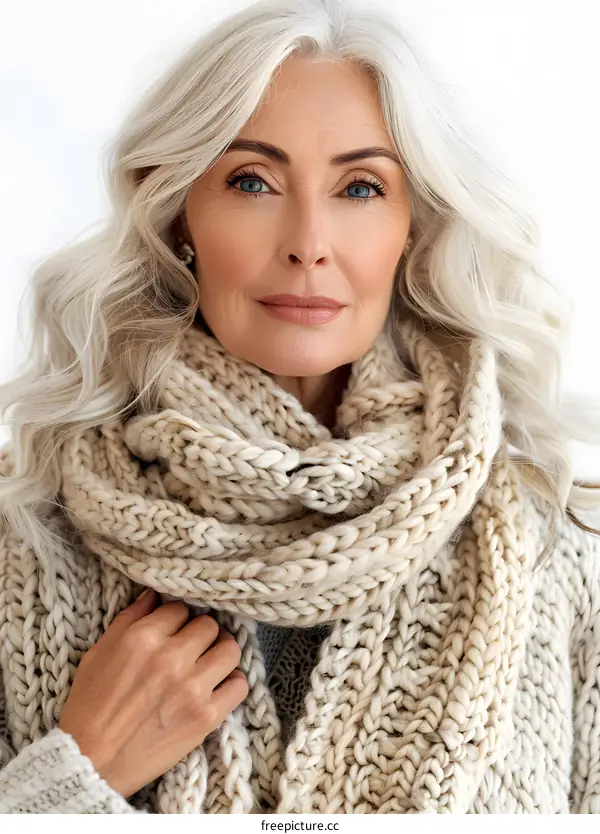 Portrait of a Beautiful Senior Woman with Gray Hair