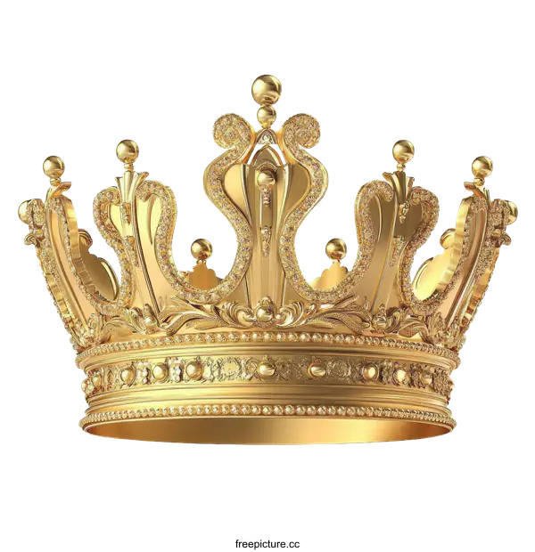 [Transparent Background PNG]Golden Royal Crown Illustration