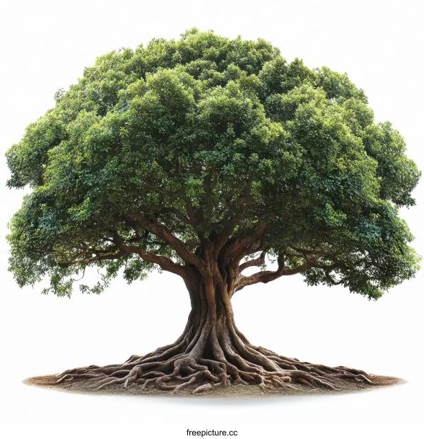 [Transparent Background PNG]Majestic Tree with Extensive Roots