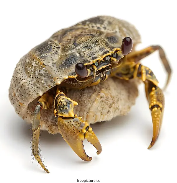 A crab on a white background